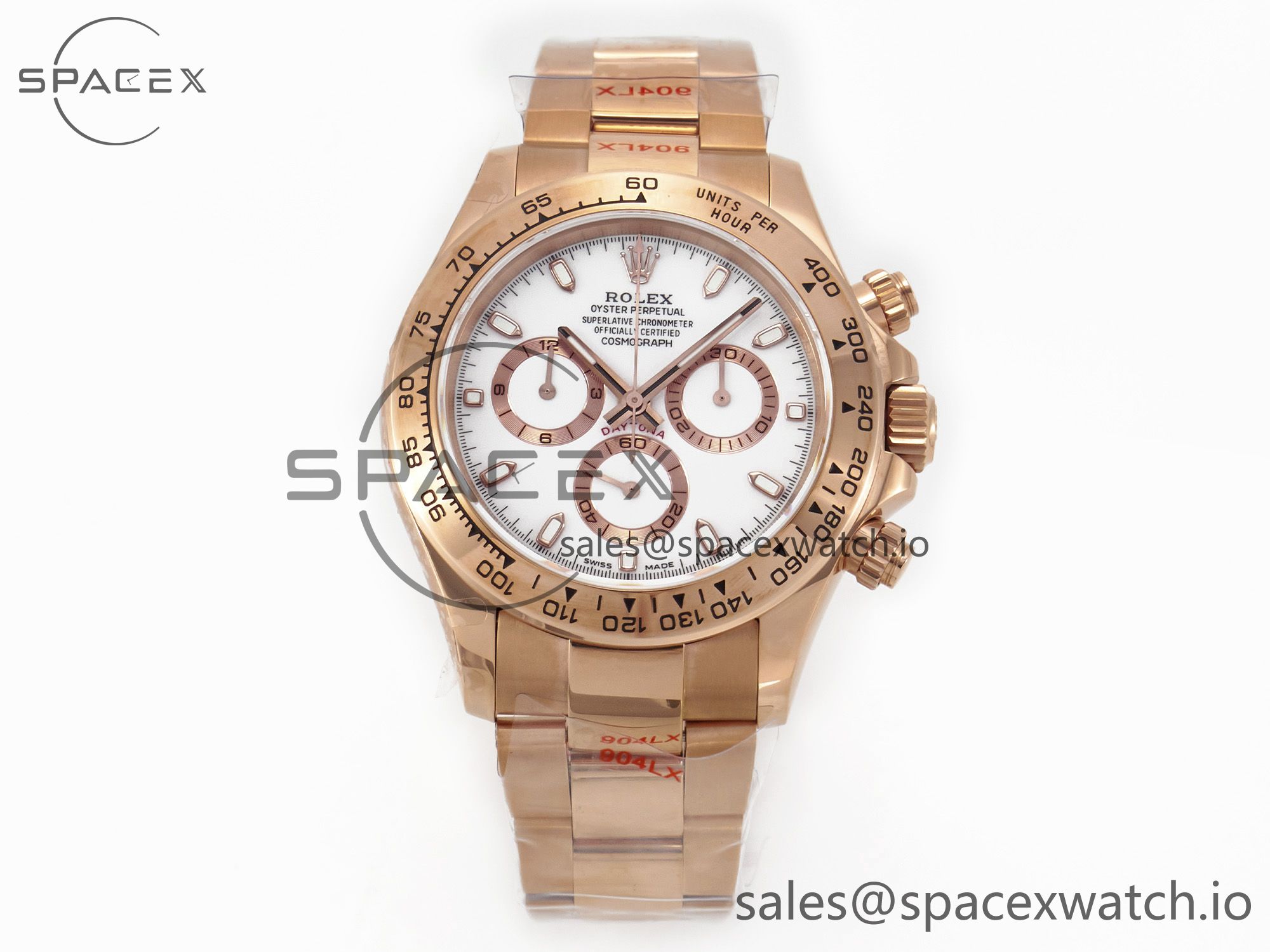 IMG_5909 拷贝 Daytona 116505 QF 1:1 Best Edition White Dial on RG Bracelet SH4130 V3 (Gain Weight) - Image 1