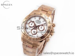 Daytona 116505 QF 1:1 Best Edition White Dial on RG Bracelet SH4130 V3 (Gain Weight) - Image 4