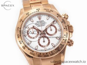 Daytona 116505 QF 1:1 Best Edition White Dial on RG Bracelet SH4130 V3 (Gain Weight) - Image 3