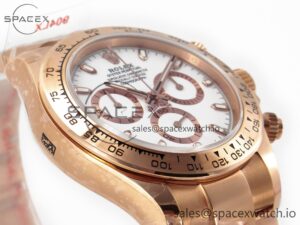 Daytona 116505 QF 1:1 Best Edition White Dial on RG Bracelet SH4130 V3 (Gain Weight) - Image 6