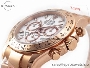 Daytona 116505 QF 1:1 Best Edition White Dial on RG Bracelet SH4130 V3 (Gain Weight) - Image 5