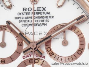 Daytona 116505 QF 1:1 Best Edition White Dial on RG Bracelet SH4130 V3 (Gain Weight) - Image 8