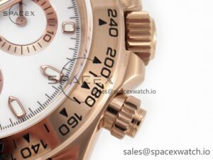Daytona 116505 QF 1:1 Best Edition White Dial on RG Bracelet SH4130 V3 (Gain Weight) - Image 10