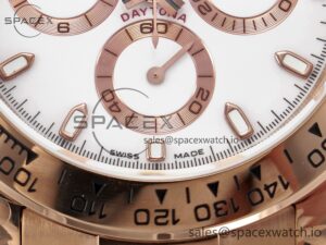 Daytona 116505 QF 1:1 Best Edition White Dial on RG Bracelet SH4130 V3 (Gain Weight) - Image 9