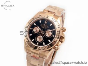 Daytona 116505 QF 1:1 Best Edition Black/RG Dial on RG Bracelet SH4130 V3 (Gain Weight) - Image 4