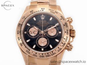 Daytona 116505 QF 1:1 Best Edition Black/RG Dial on RG Bracelet SH4130 V3 (Gain Weight) - Image 2