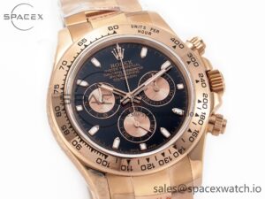 Daytona 116505 QF 1:1 Best Edition Black/RG Dial on RG Bracelet SH4130 V3 (Gain Weight) - Image 3