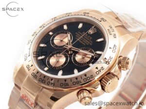 Daytona 116505 QF 1:1 Best Edition Black/RG Dial on RG Bracelet SH4130 V3 (Gain Weight) - Image 5