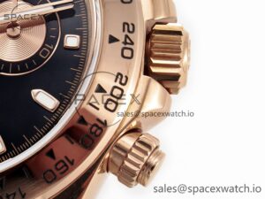 Daytona 116505 QF 1:1 Best Edition Black/RG Dial on RG Bracelet SH4130 V3 (Gain Weight) - Image 12