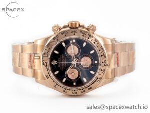 Daytona 116505 QF 1:1 Best Edition Black/RG Dial on RG Bracelet SH4130 V3 (Gain Weight) - Image 8