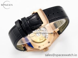 Royal Oak 41mm 15400 RG APSF 1:1 Best Edition Black Dial on Black Leather Strap SA3120 Super Clone V4 (Gain Weight) - Image 15