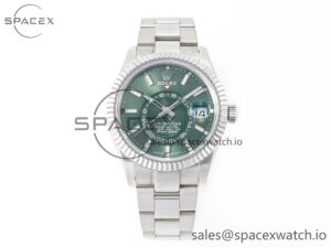 Sky-dweller SS Noob Best Edition Green Dial on SS Jubilee Bracelet A23J
