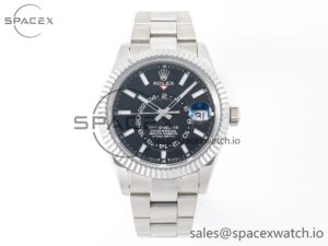 Sky-dweller SS Noob Best Edition Black Dial on SS Jubilee Bracelet A23J