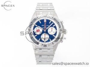 Chronomat B01 France 42mm SS BLSF 1:1 Best Edition Blue Dial on SS Bracelet A7750