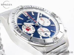 Chronomat B01 France 42mm SS BLSF 1:1 Best Edition Blue Dial on SS Bracelet A7750 - Image 6
