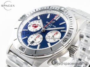 Chronomat B01 France 42mm SS BLSF 1:1 Best Edition Blue Dial on SS Bracelet A7750 - Image 5