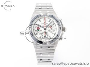 Chronomat B01 England 42mm SS BLSF 1:1 Best Edition White Dial on SS Bracelet A7750