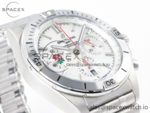 Chronomat B01 England 42mm SS BLSF 1:1 Best Edition White Dial on SS Bracelet A7750 - Image 6