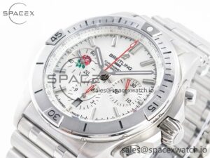 Chronomat B01 England 42mm SS BLSF 1:1 Best Edition White Dial on SS Bracelet A7750 - Image 5