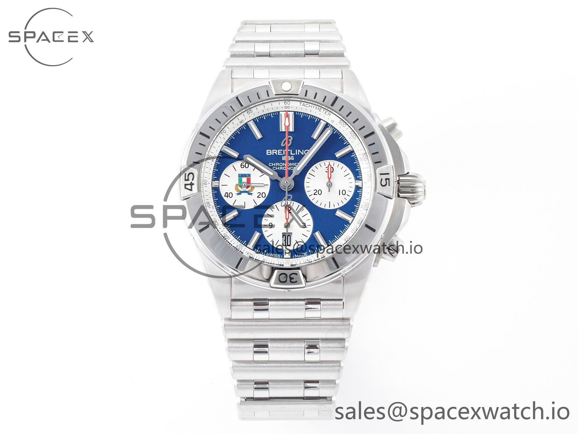 IMG_6578 拷贝 Chronomat B01 Italy 42mm SS BLSF 1:1 Best Edition Blue Dial on SS Bracelet A7750 - Image 1