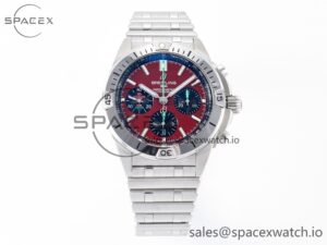 Chronomat B01 Wales 42mm SS BLSF 1:1 Best Edition Red Dial on SS Bracelet A7750