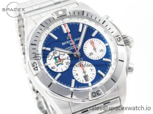 Chronomat B01 Italy 42mm SS BLSF 1:1 Best Edition Blue Dial on SS Bracelet A7750 - Image 3