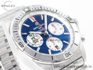 Chronomat B01 Italy 42mm SS BLSF 1:1 Best Edition Blue Dial on SS Bracelet A7750 - Image 6