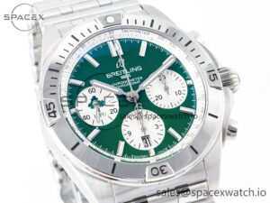 Chronomat B01 Ireland 42mm SS BLSF 1:1 Best Edition Green Dial on SS Bracelet A7750 - Image 3