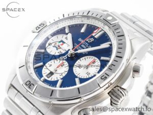 Chronomat B01 Italy 42mm SS BLSF 1:1 Best Edition Blue Dial on SS Bracelet A7750 - Image 5