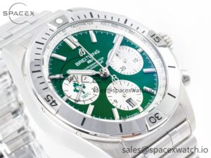 Chronomat B01 Ireland 42mm SS BLSF 1:1 Best Edition Green Dial on SS Bracelet A7750 - Image 5