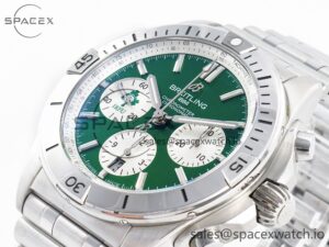 Chronomat B01 Ireland 42mm SS BLSF 1:1 Best Edition Green Dial on SS Bracelet A7750 - Image 6