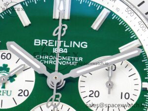 Chronomat B01 Ireland 42mm SS BLSF 1:1 Best Edition Green Dial on SS Bracelet A7750 - Image 9