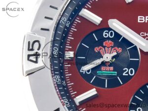 Chronomat B01 Wales 42mm SS BLSF 1:1 Best Edition Red Dial on SS Bracelet A7750 - Image 10
