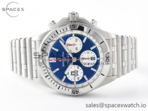 Chronomat B01 Italy 42mm SS BLSF 1:1 Best Edition Blue Dial on SS Bracelet A7750 - Image 8