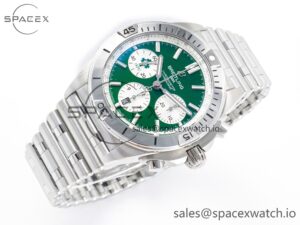 Chronomat B01 Ireland 42mm SS BLSF 1:1 Best Edition Green Dial on SS Bracelet A7750 - Image 7