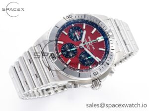 Chronomat B01 Wales 42mm SS BLSF 1:1 Best Edition Red Dial on SS Bracelet A7750 - Image 7