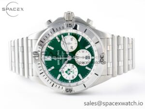 Chronomat B01 Ireland 42mm SS BLSF 1:1 Best Edition Green Dial on SS Bracelet A7750 - Image 8