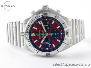 Chronomat B01 Wales 42mm SS BLSF 1:1 Best Edition Red Dial on SS Bracelet A7750 - Image 8