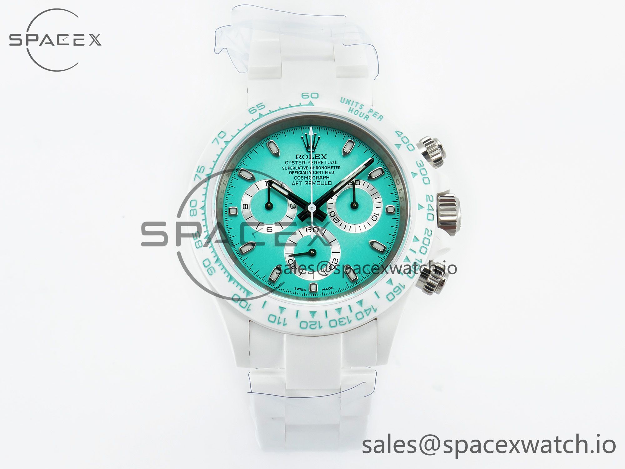 IMG_6635 拷贝 Daytona AET White Solid Ceramic Case and Bracelet Avocado Green Dial ZF 1:1 Best Edition SH4130 - Image 1