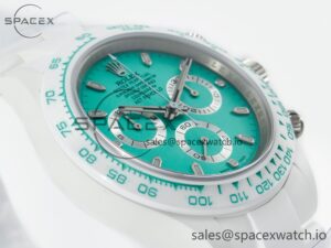 Daytona AET White Solid Ceramic Case and Bracelet Avocado Green Dial ZF 1:1 Best Edition SH4130 - Image 6