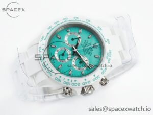 Daytona AET White Solid Ceramic Case and Bracelet Avocado Green Dial ZF 1:1 Best Edition SH4130 - Image 7