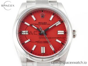 Oyster Perpetual 126000 41mm Clean 1:1 Best Edition 904L Steel Red Dial VR3230 - Image 2
