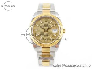 DateJust 41 126333 Clean 1:1 Best Edition 904L Steel YG Textured Dial on SS/YG Oyster Bracelet VR3235