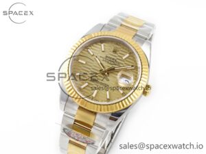 DateJust 41 126333 Clean 1:1 Best Edition 904L Steel YG Textured Dial on SS/YG Oyster Bracelet VR3235 - Image 4