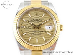 DateJust 41 126333 Clean 1:1 Best Edition 904L Steel YG Textured Dial on SS/YG Oyster Bracelet VR3235 - Image 2