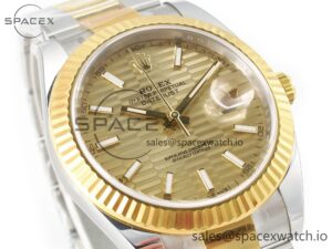DateJust 41 126333 Clean 1:1 Best Edition 904L Steel YG Textured Dial on SS/YG Oyster Bracelet VR3235 - Image 3