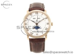 Villeret 6654 SS Complicated Function APSF 1:1 Best Edition White Dial on Leather Strap A6654