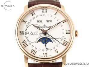 Villeret 6654 SS Complicated Function APSF 1:1 Best Edition White Dial on Leather Strap A6654 - Image 2