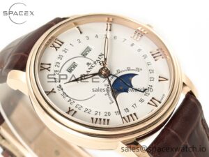 Villeret 6654 SS Complicated Function APSF 1:1 Best Edition White Dial on Leather Strap A6654 - Image 6