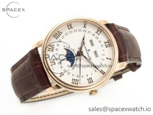 Villeret 6654 SS Complicated Function APSF 1:1 Best Edition White Dial on Leather Strap A6654 - Image 7